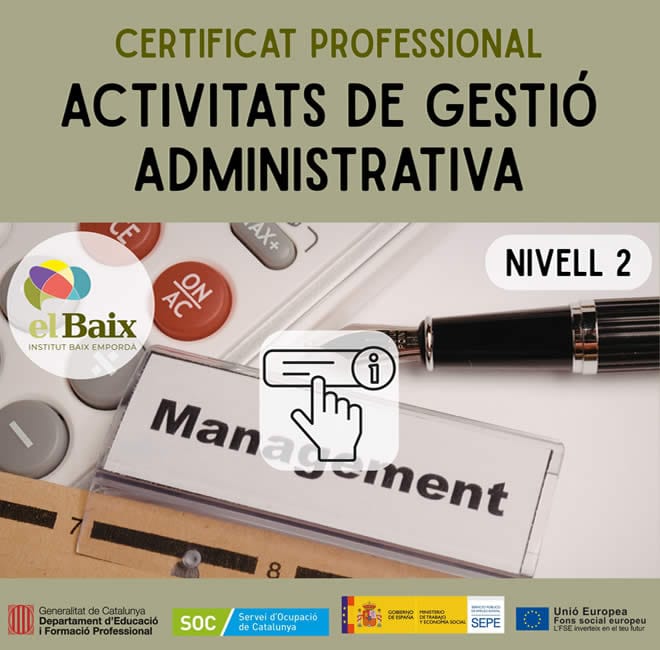 FP Baix Empordà - Certificats de professionalitat - INS Baix Empordà - Activitats de gestió administrativa